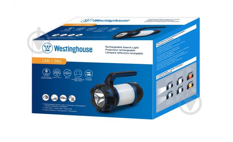 Фонарь поисковый Westinghouse WF215-CB 5W LED с функцией Power Bank + microUSB кабель в к-те - фото 2