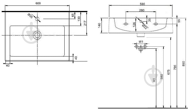 Умывальник Kolo Twins 60 см - фото 3