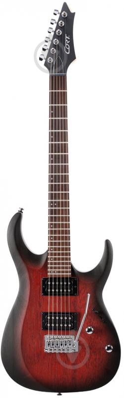 Електрогітара Cort X100 Open Pore Black Cherry Burst (X100 OPBB) - фото 1