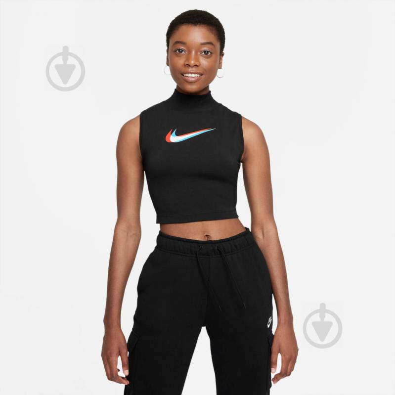 Майка Nike W NSW TANK MOCK PRNT DM4602-010 р.L черный - фото 2