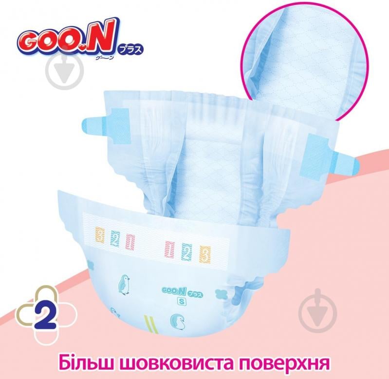 Подгузники Goo.N Plus (21001496) S 4-8 кг 62 шт. - фото 6