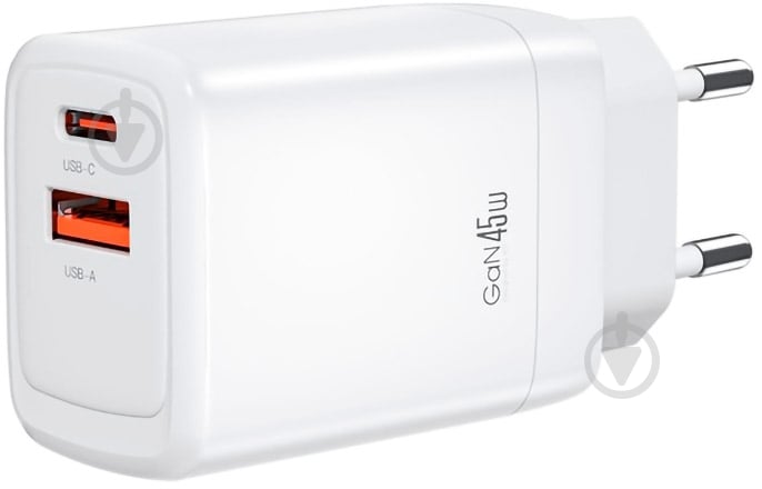 Сетевое зарядное устройство Xo CE16 1xUSB-A/1xUSB-C/QC3.0 PD45W White (CE16_WHITE) - фото 1 Сетевое зарядное устройство Xo CE16 1xUSB-A/1xUSB-C/QC3.0 PD45W White (CE16_WHITE) - фото 1