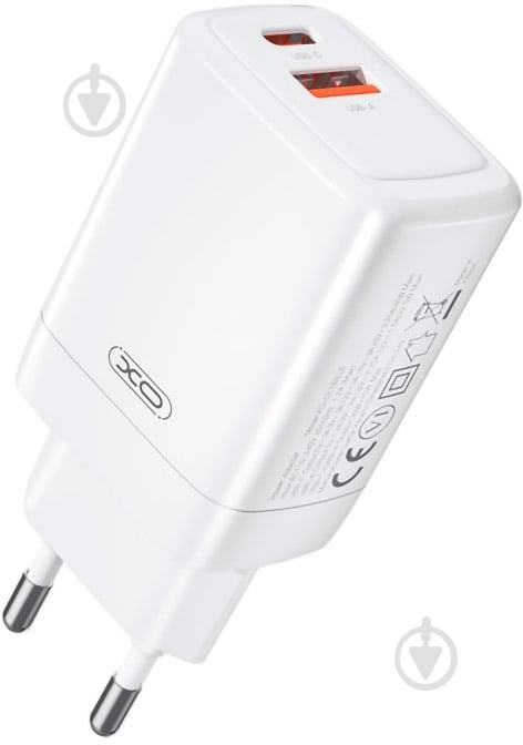 Сетевое зарядное устройство Xo CE16 1xUSB-A/1xUSB-C/QC3.0 PD45W White (CE16_WHITE) - фото 2 Сетевое зарядное устройство Xo CE16 1xUSB-A/1xUSB-C/QC3.0 PD45W White (CE16_WHITE) - фото 2