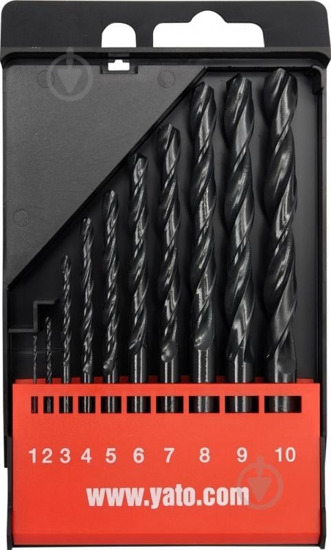 Набір свердел YATO HSS 1-10 мм 10 шт. YT-4461 - фото 1 Набір свердел YATO HSS 1-10 мм 10 шт. YT-4461 - фото 1