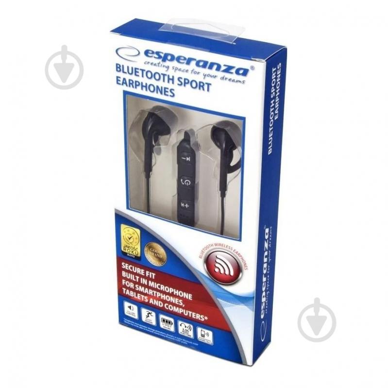 Bluetooth-гарнітура Esperanza Wireless Sport black (EH187K) - фото 2