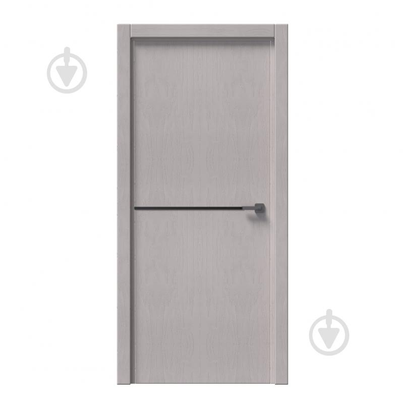 Дверное полотно IN WOOD ET-02 ПГ с черным молдингом и кромкой 700 мм белый структурный - фото 1