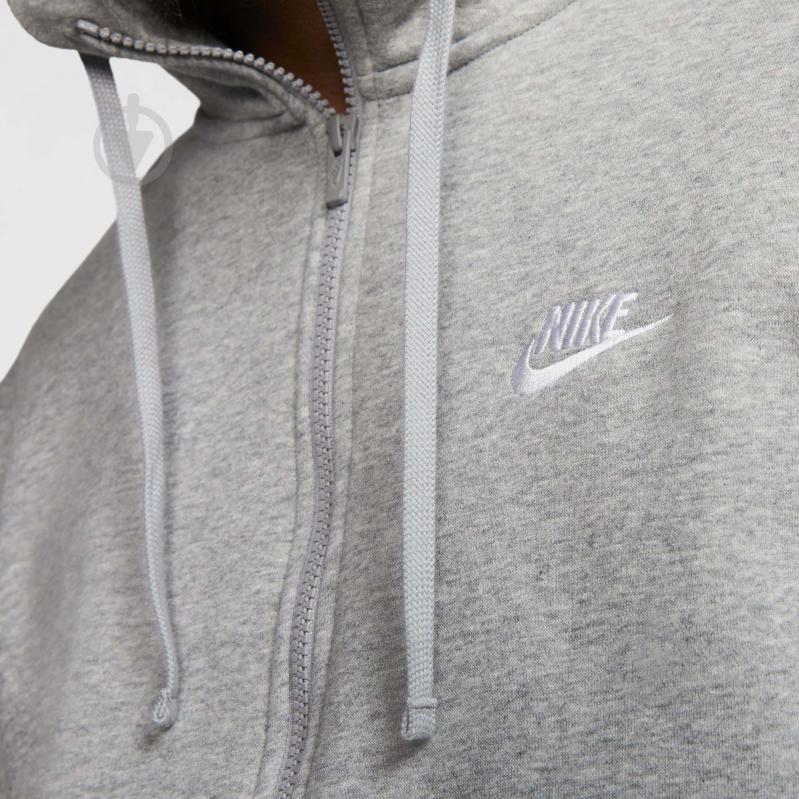 Джемпер Nike M NSW CLUB HOODIE FZ BB BV2645-063 р.S сірий - фото 6