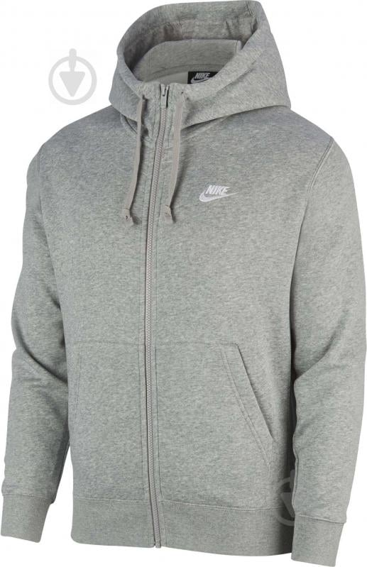 Джемпер Nike M NSW CLUB HOODIE FZ BB BV2645-063 р.M серый - фото 1