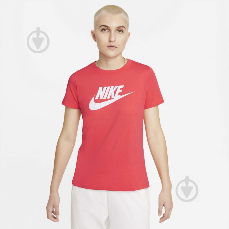 Футболка Nike W NSW TEE ESSNTL ICON FUTUR BV6169-814 р.XS червоний - фото 1