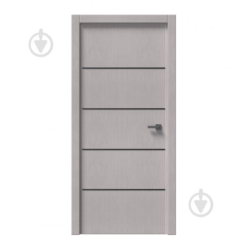 Дверне полотно IN WOOD ET-04 ПГ із чорним молдингом і кромкою 700 мм білий структурний - фото 1