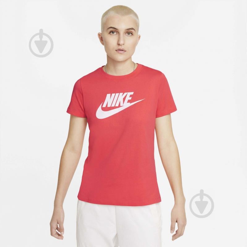 Футболка Nike W NSW TEE ESSNTL ICON FUTUR BV6169-814 р.M червоний - фото 1