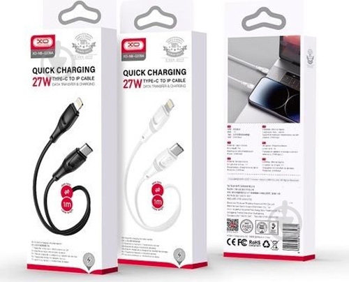 Кабель Xo Zeus Series High Elastic Type-C to Lightning 27W 1 м черный (NBQ239A_Black) - фото 3 Кабель Xo Zeus Series High Elastic Type-C to Lightning 27W 1 м черный (NBQ239A_Black) - фото 3