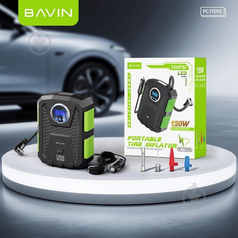 Компресcор автомобильный BAVIN PC1159S 120W 150PSI Black - фото 10