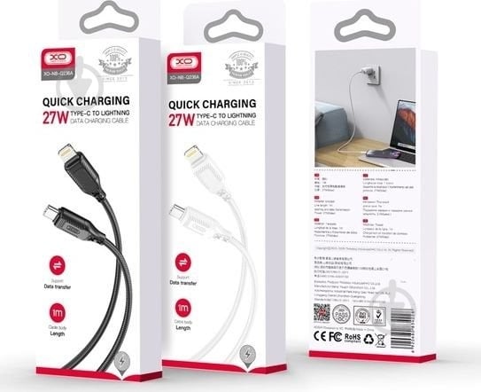 Кабель Xo Braided Type-C to Lightning 27W 1 м белый (NBQ236A_White) - фото 2
