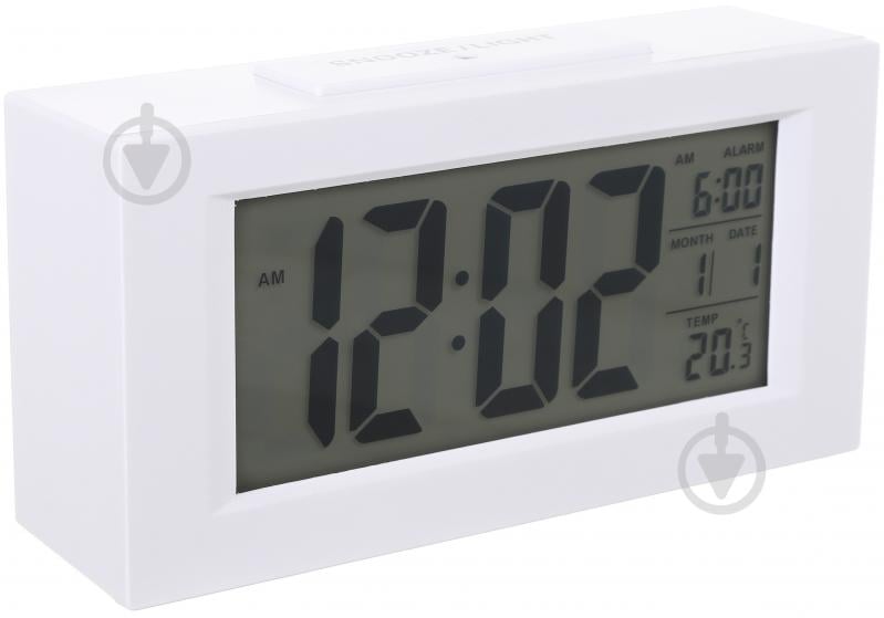 Часы настольные LCD белый XM820 15.1х7.7х4.5 см - фото 1