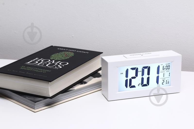 Часы настольные LCD белый XM820 15.1х7.7х4.5 см - фото 5