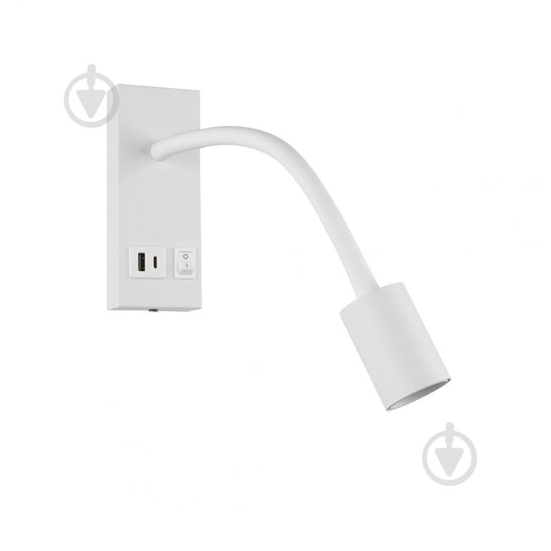 Бра Violux SNAKE USB+Type-C 1x5 Вт білий 552002 - фото 1