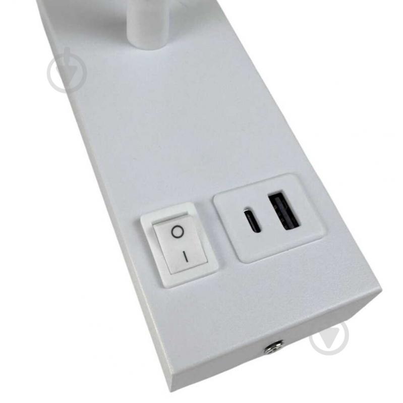 Бра Violux SNAKE USB+Type-C 1x5 Вт білий 552002 - фото 4