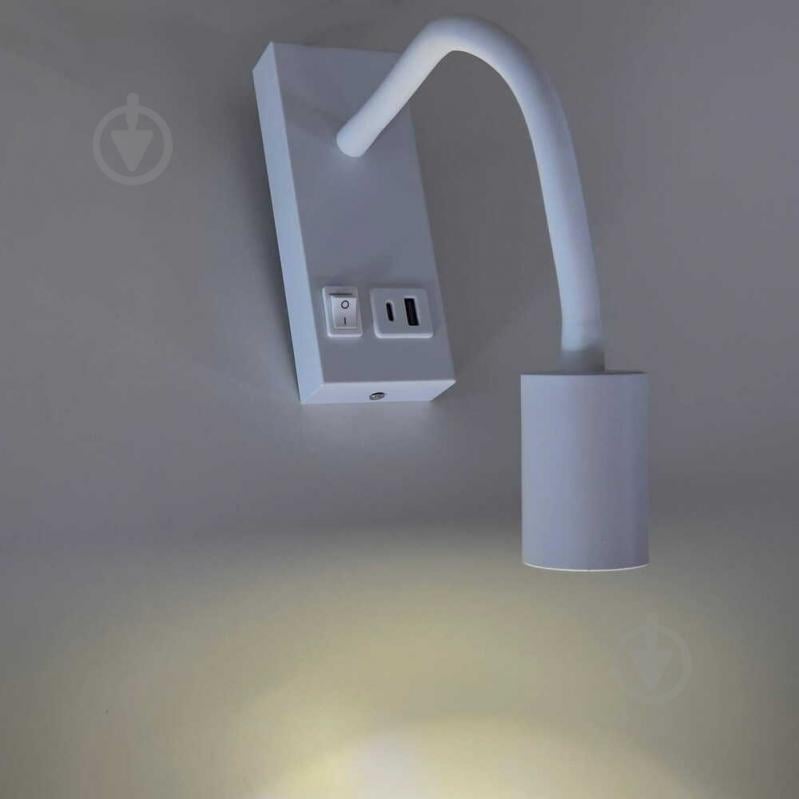 Бра Violux SNAKE USB+Type-C 1x5 Вт білий 552002 - фото 6