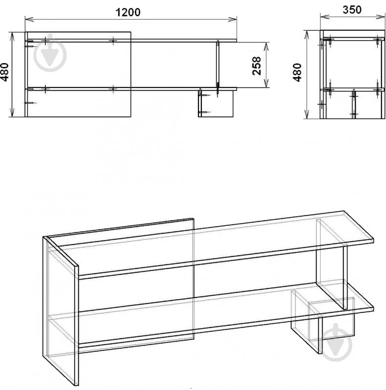Подставка для ТВ Компанит Рига дуб сонома - фото 2 Подставка для ТВ Компанит Рига дуб сонома - фото 2
