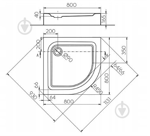 Поддон душевой Kolo First 80x80 см xbn1680000 - фото 2