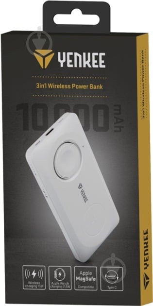 Повербанк YENKEE YPB 510 22.5W PD+Qi Wireless 10000 mAh white (37000006) - фото 6