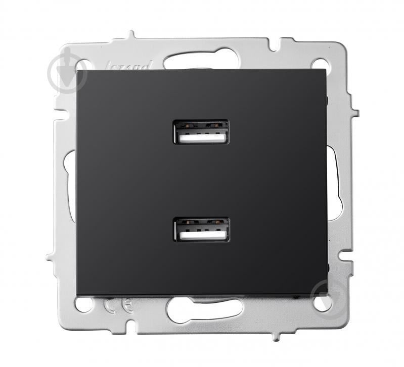 Механизм розетки USB Lezard Rain антрацит 703-4288-192 - фото 1 Механизм розетки USB Lezard Rain антрацит 703-4288-192 - фото 1