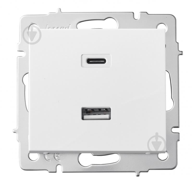 Механизм розетки USB + Type C Lezard Rain белый 703-0288-192TC - фото 1 Механизм розетки USB + Type C Lezard Rain белый 703-0288-192TC - фото 1