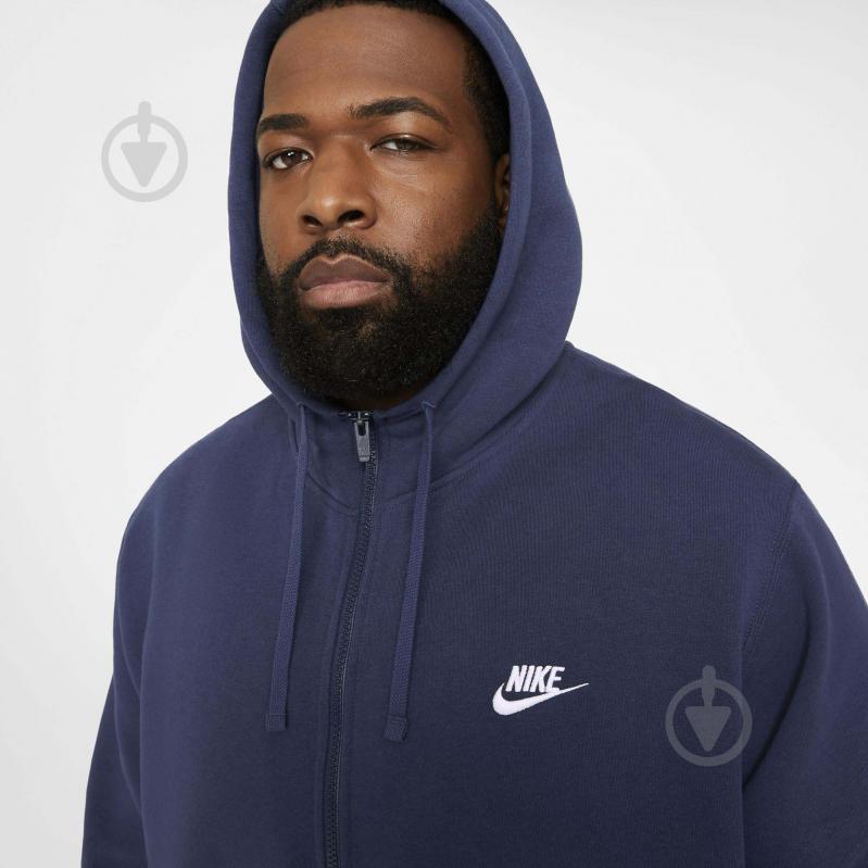 Джемпер Nike M NSW CLUB HOODIE FZ BB BV2645-410 р. L синий - фото 11