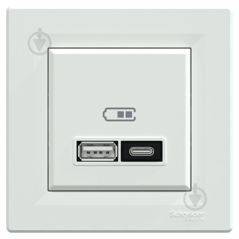 Розетка USB + Type C Schneider Electric Asfora IP20 белый EPH2700521 - фото 1