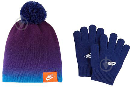 Комплект шапка+рукавички Nike Nan Gradient Beanie Glove Set р.4-7 8A2940-U1A синій - фото 1