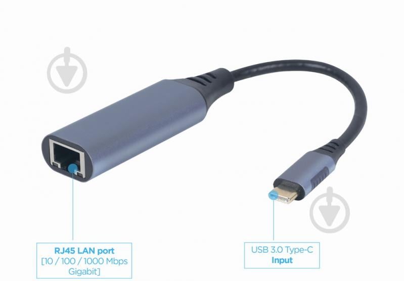 Адаптер Cablexpert A-USB3C-LAN-01, USB type-C 0,15 м (A-USB3C-LAN-01) - фото 2