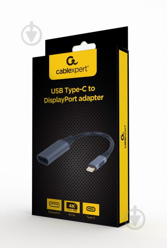 Адаптер Cablexpert A-USB3C-DPF-01, USB-C на DisplayPort, 4К 0,15 м grey (A-USB3C-DPF-01) - фото 4