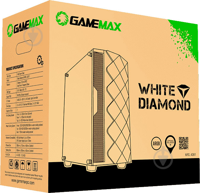 Корпус GameMax White Diamond - фото 12