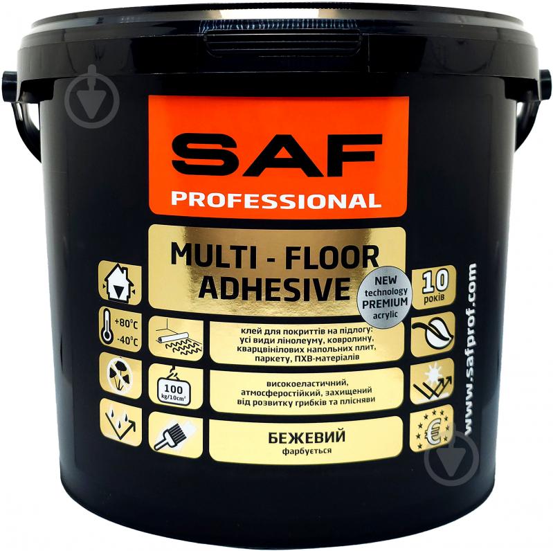 Клей для підлогових покриттів SAF MULTI-FLOOR ADHESIVE бежевий 6кг - фото 2