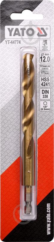 Сверло по металлу YATO HSS-ТІN 12 мм 1 шт. YT-44774 - фото 3
