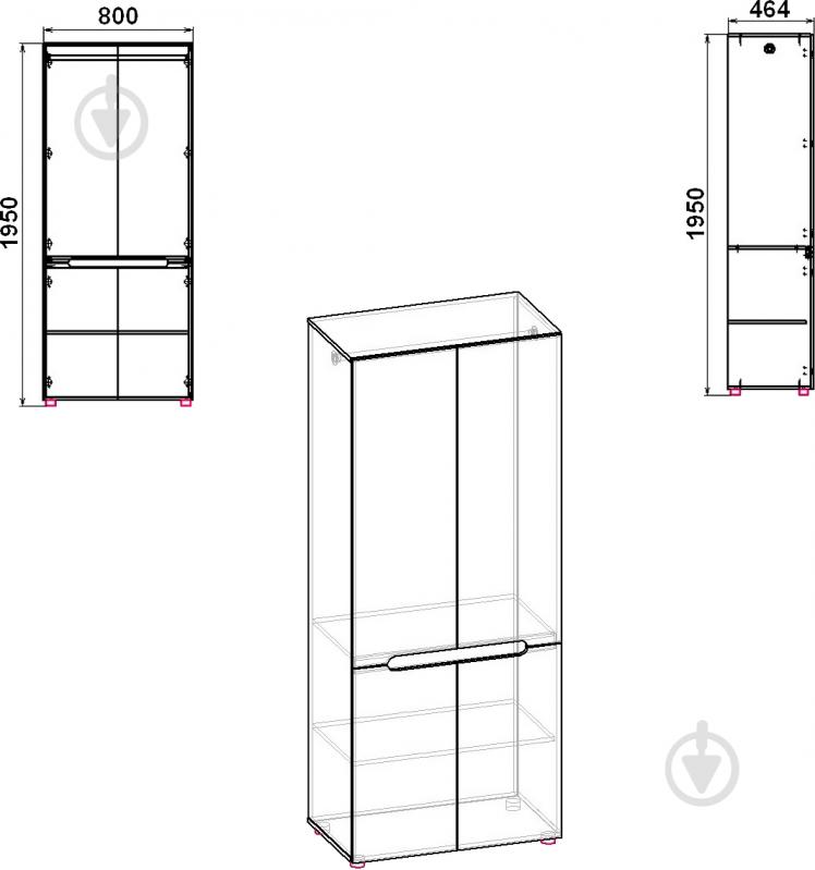 Шкаф Компанит МС-23 МДФ ольха - фото 2