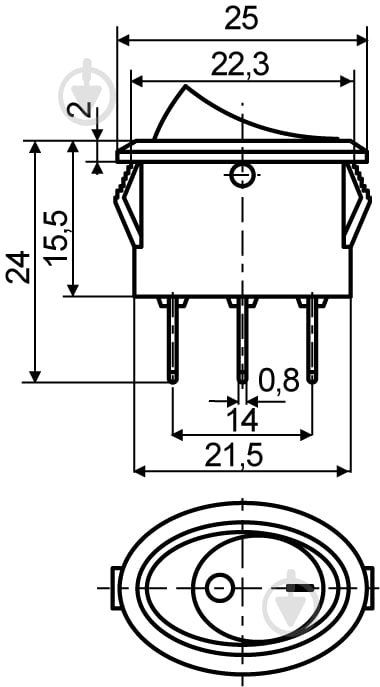 Кнопка Аско-Укрем KCD1-9-101N R/B 220V A0140040087 - фото 3