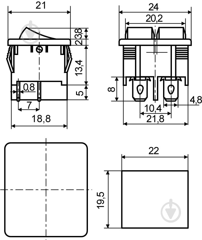 Кнопка Аско-Укрем KCD1-6-2101N GR+R/B 220V A0140040085 - фото 3