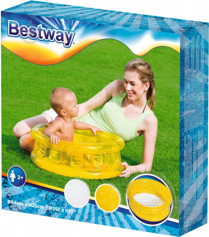 Бассейн надувной Bestway 64х25 см 51112 цвет в ассортименте - фото 10