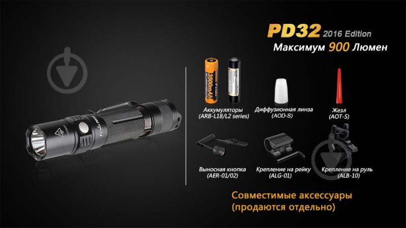 Фонарь Fenix ручной тактический PD322016 - фото 6