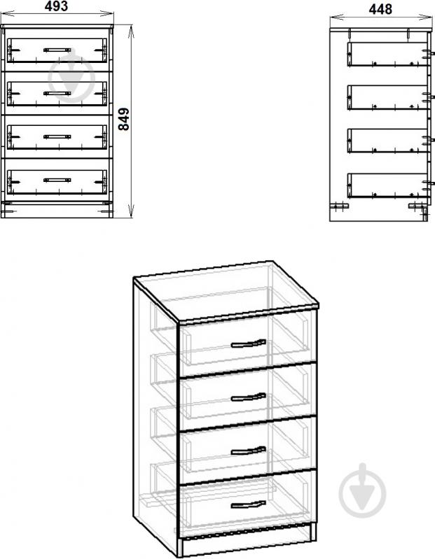 Комод Компанит МДФ 4А нимфея альба - фото 3