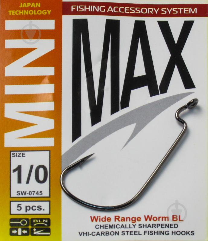 Крючок MiniMax Wide Range Worm №1/0 5 шт. SW0745-1/0 - фото 1