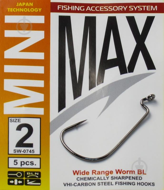 Крючок MiniMax Wide Range Worm №2 5 шт. SW0745-2 - фото 1