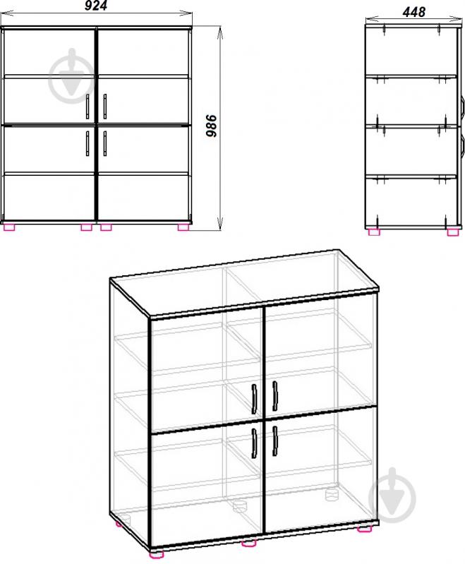 Комод Компанит МДФ 4Д нимфея альба - фото 3