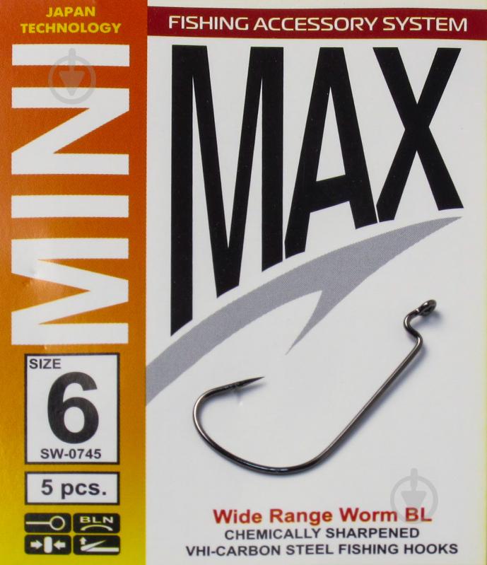 Крючок MiniMax Wide Range Worm №6 5 шт. SW0745-6 - фото 1