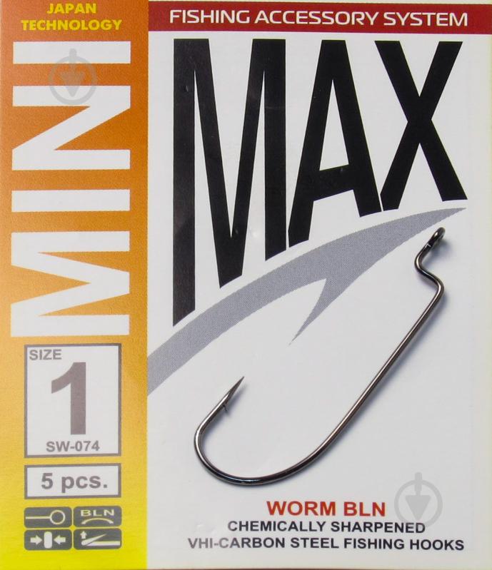 Крючок MiniMax Worm №1 5 шт. SW074-1 - фото 1