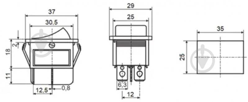 Кнопка АСКО-УКРЕМ KCD2-6-201N R/B 30 А 220V A0140040160 - фото 4