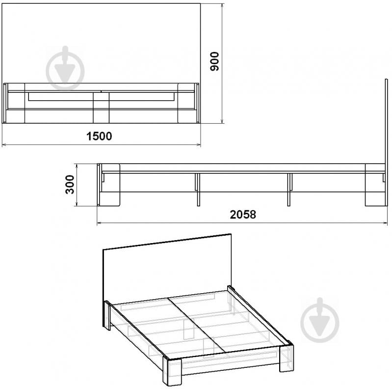 Кровать Компанит 150 МДФ 140x200 см нимфея альба - фото 3