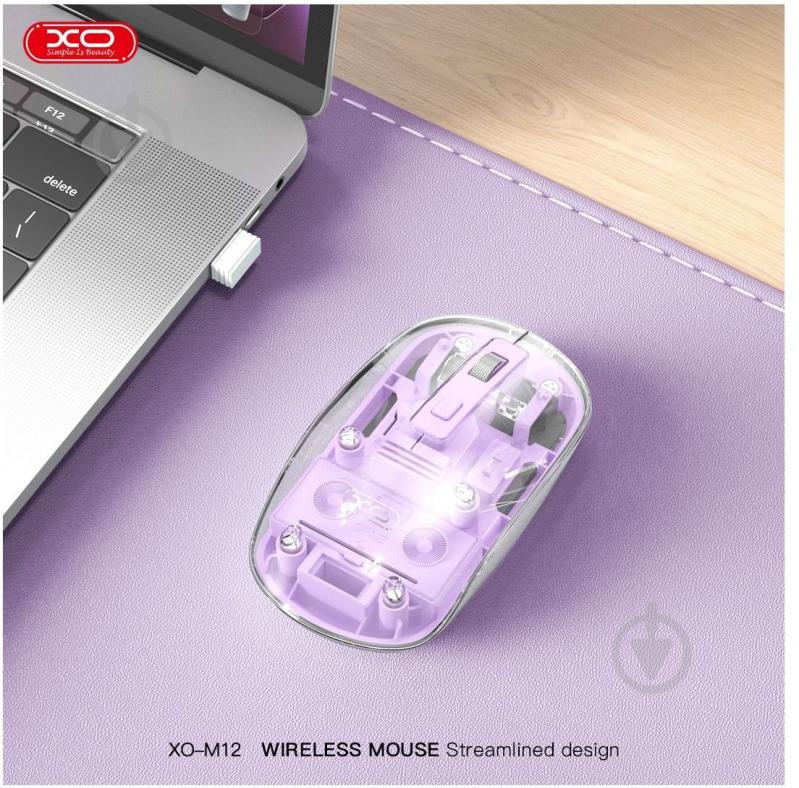 Мышка Xo M12 transparent pink (M12 Purple) - фото 2
